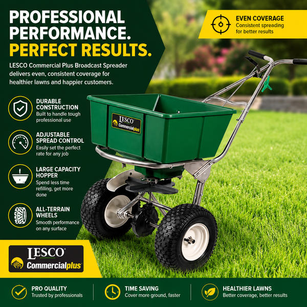 SURE LINE α LESCO Broadcast Spreader w/ 80 lb. Capacity and Stainless Steel