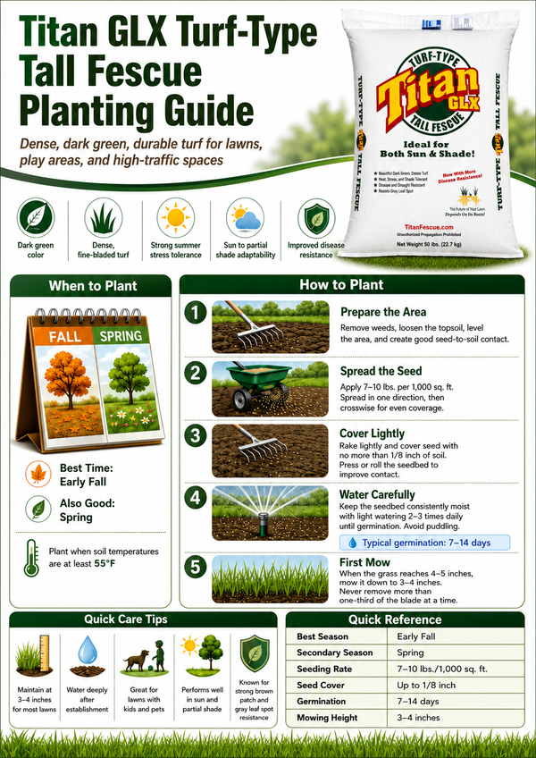 planting fescue grass seed in spring Titan GLX Turf-Type Tall Fescue Seed
