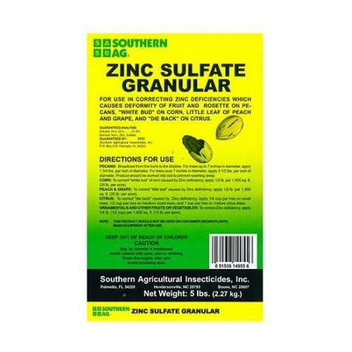 zinc fertilizer for plants Southern Ag Zinc Sulfate Granular 5lb