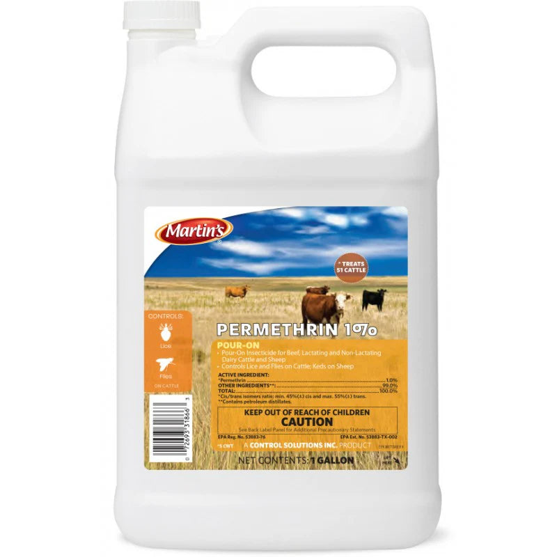 Permethrin 1% Pour-On Insecticide - 1 Gal