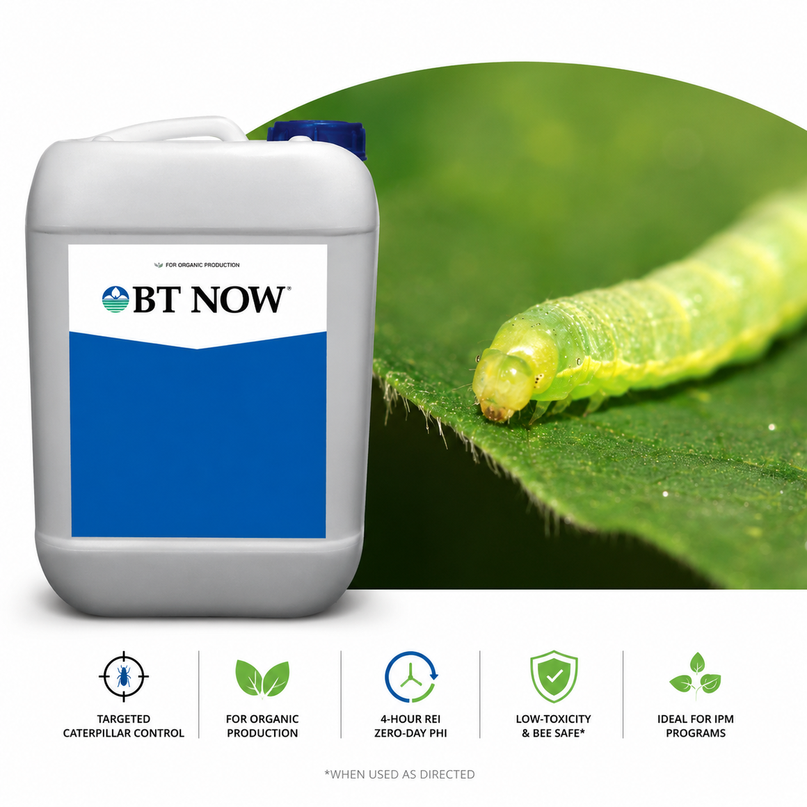 BT NOW Biological Insecticide for Caterpillar Control - 1 Gallon