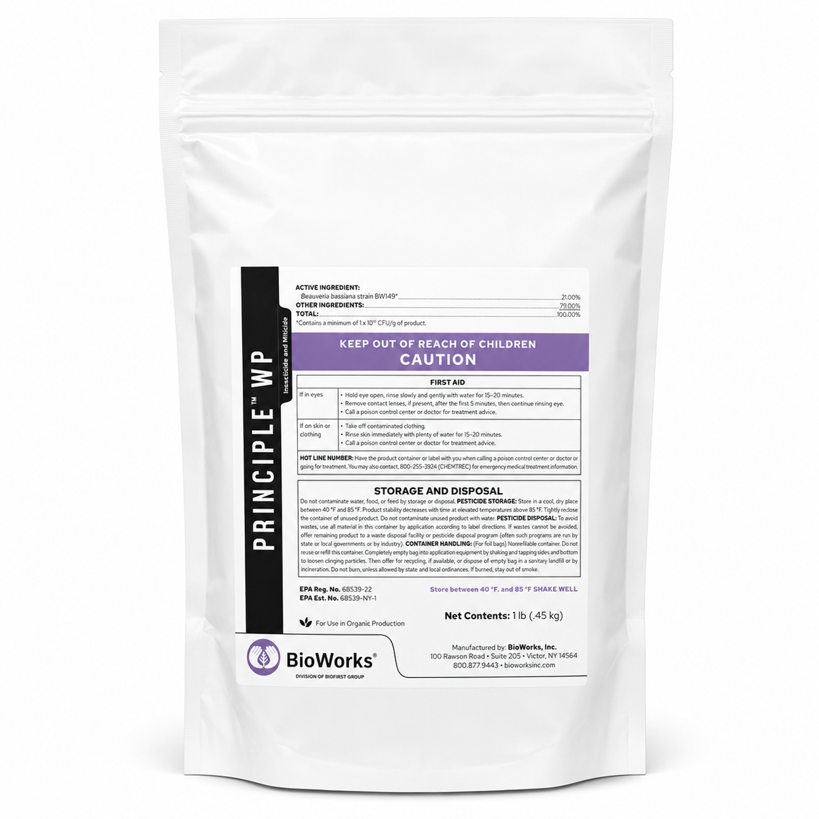BioWorks PRINCIPLE WP Biological Insecticide - 1 Lb. | OMRI Listed