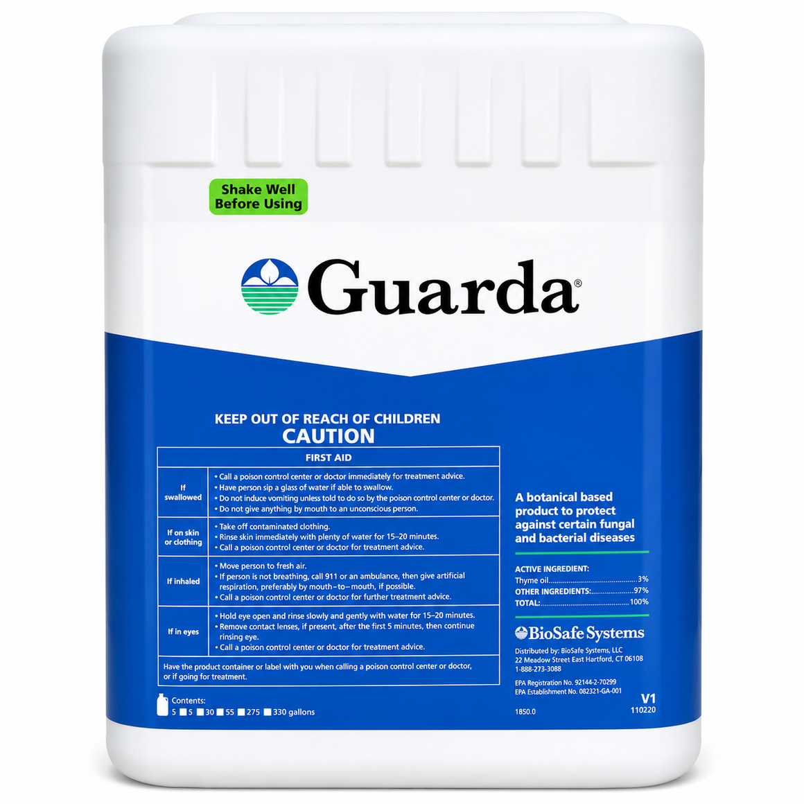 Guarda Botanical Fungicide & Bactericide - 2.5 Gallons.
