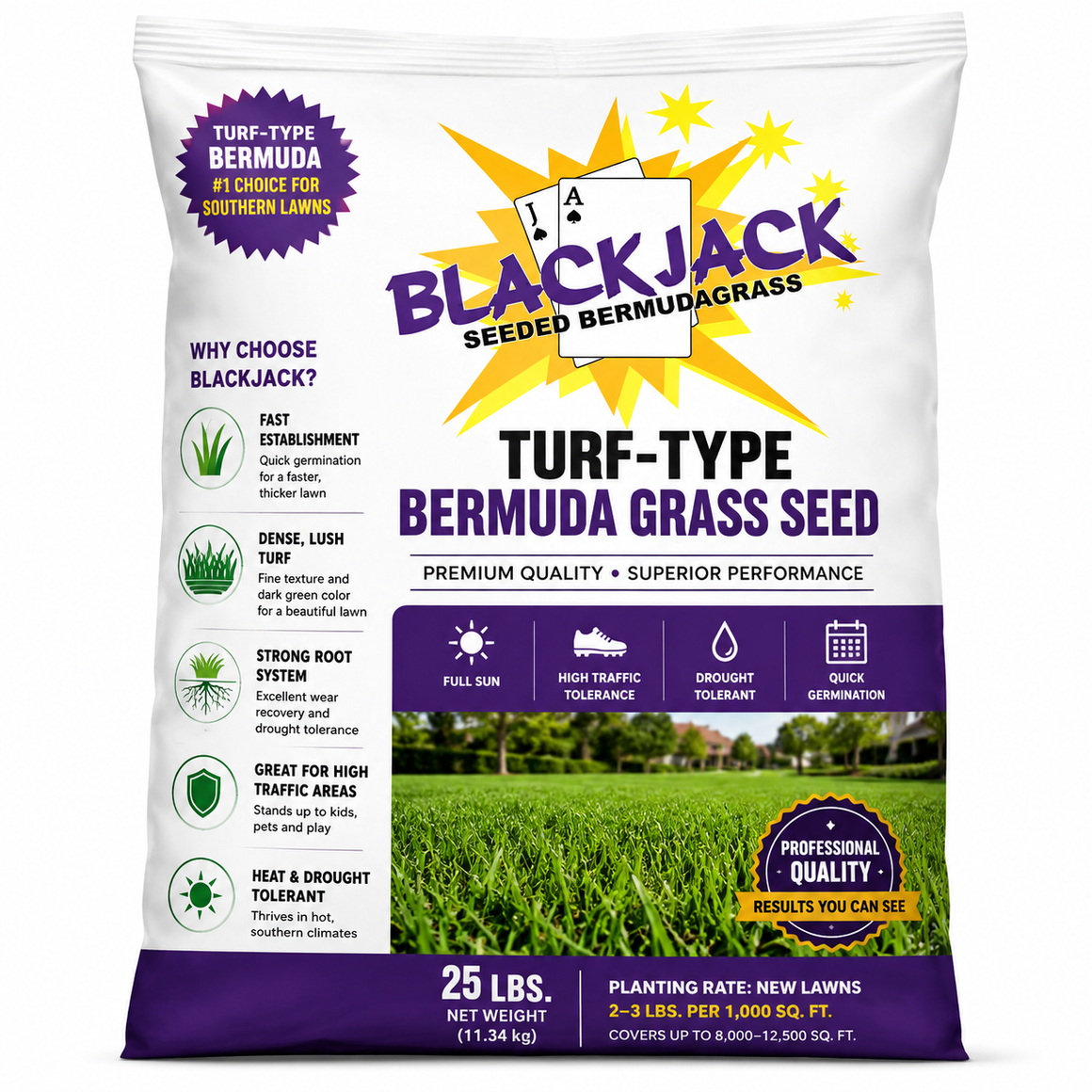 Blackjack Bermuda Grass Seed - 25 Lbs.