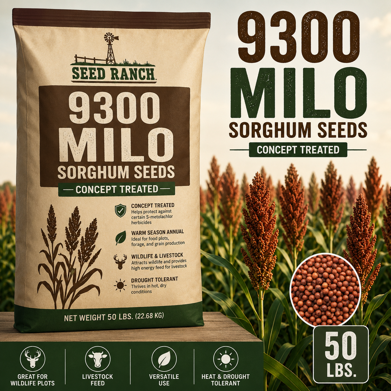 9300 Milo Grain Sorghum Seed