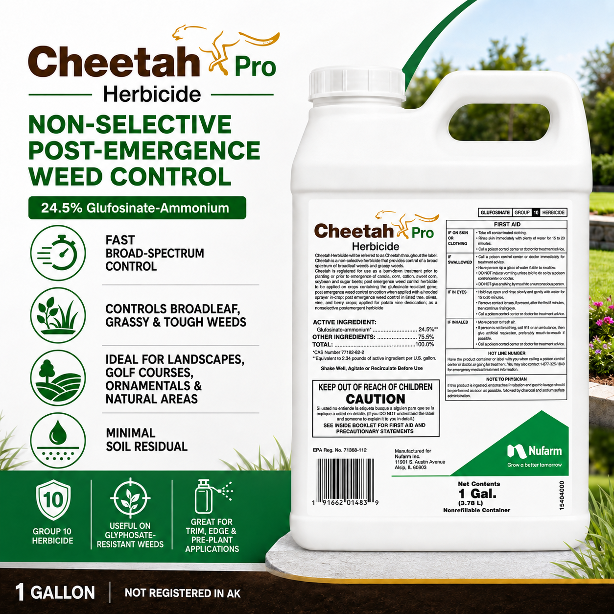 Cheetah Pro Herbicide Non-Selective Post-Emergence Weed Control