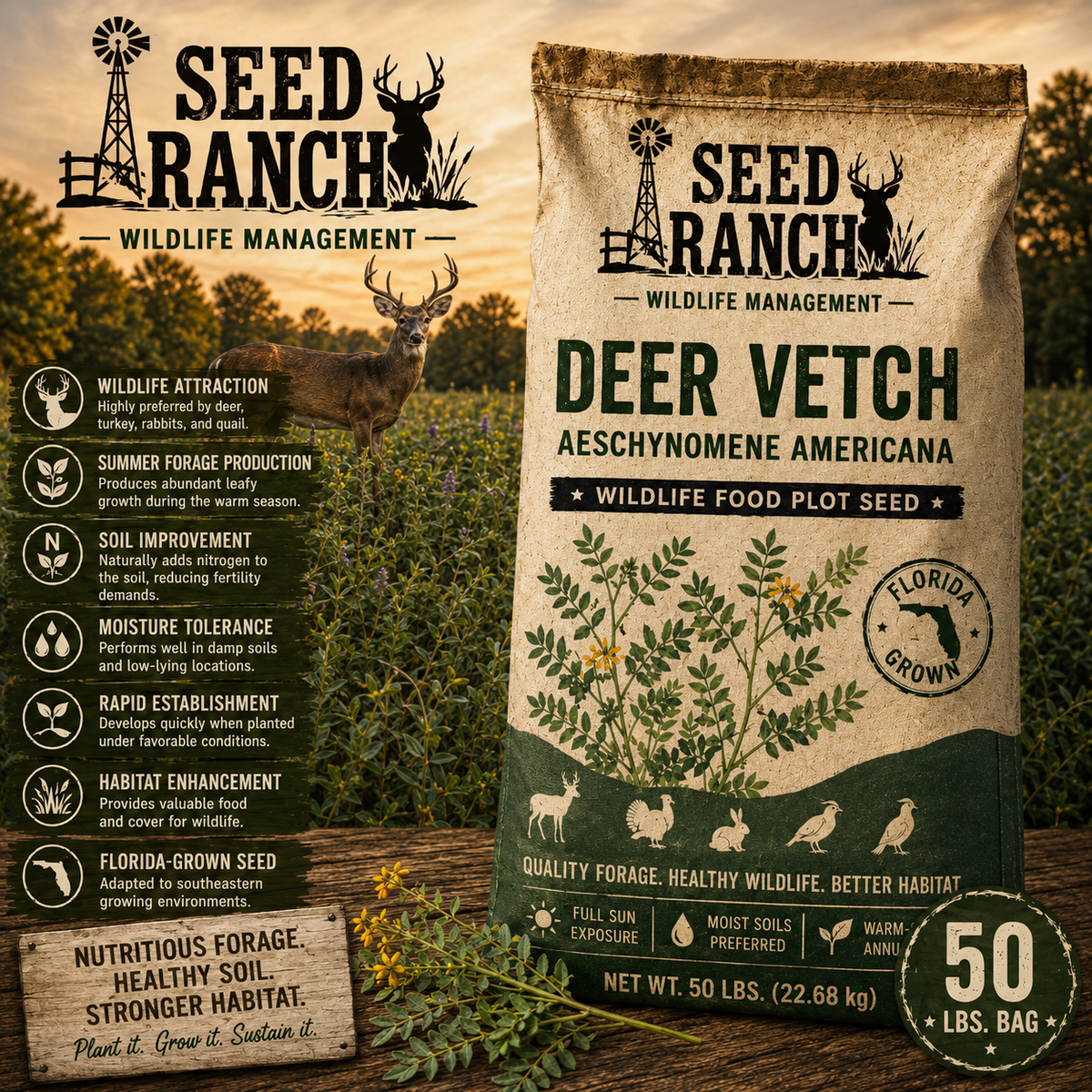 Aeschynomene Seed aka Deer Vetch - Excellent Deer Food Plot– Seed World