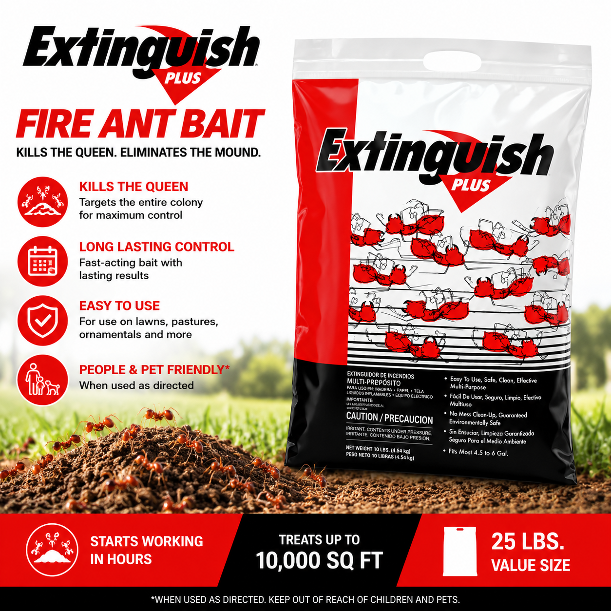 Extinguish Plus Fire Ant Bait - 25 Lbs.