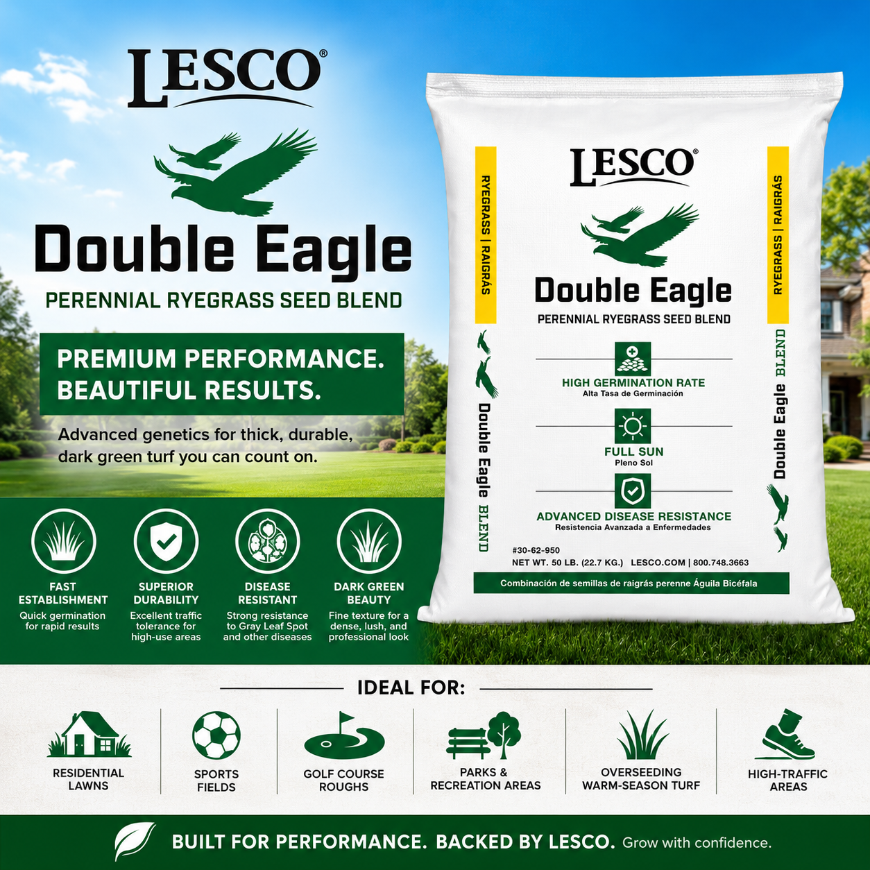 lesco grass seed lowe's Lesco Double Eagle Rye Grass Seed 50 lbs