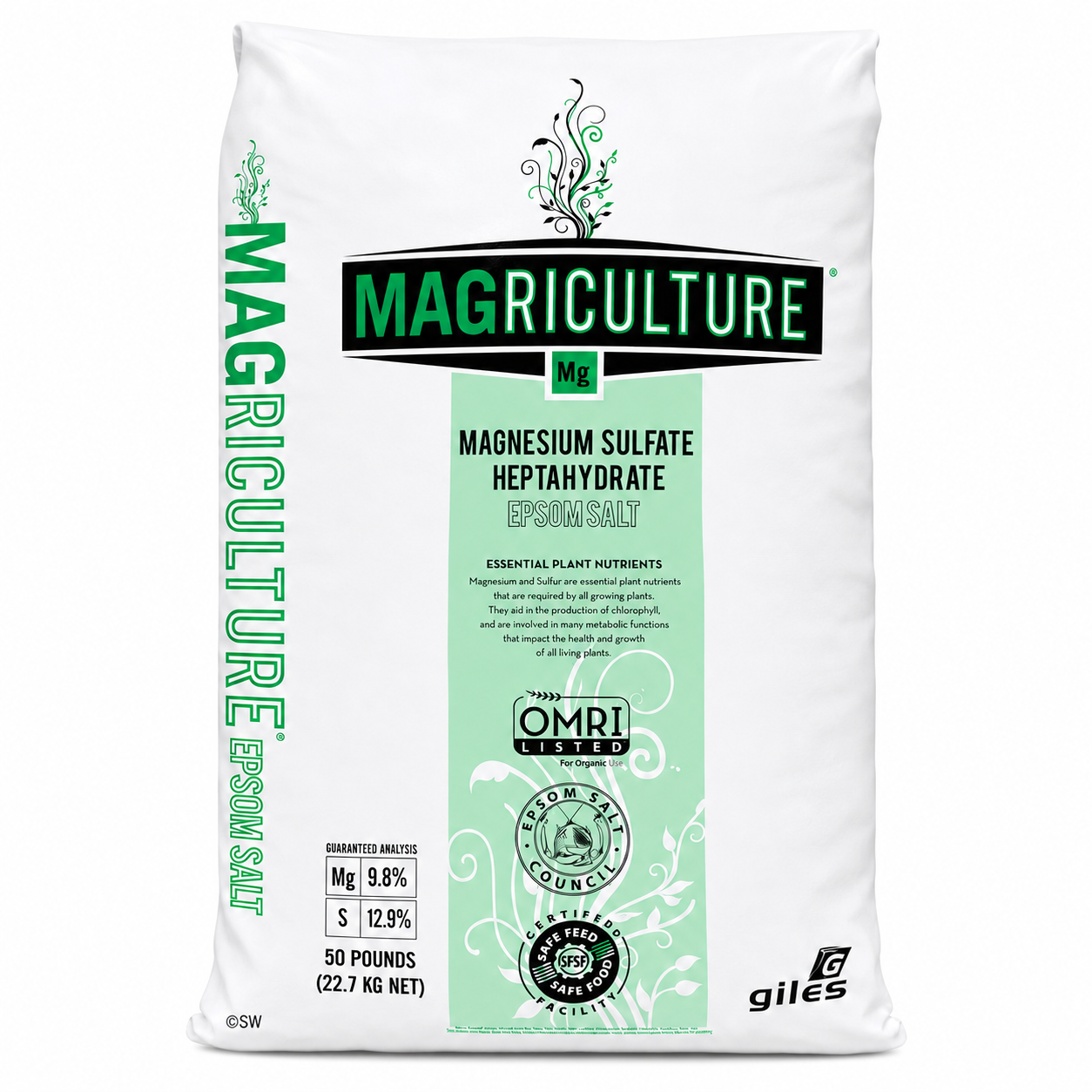 Magriculture Magnesium Sulfate Heptahydrate Epsom Salt Fertilizer - 50 Lbs.