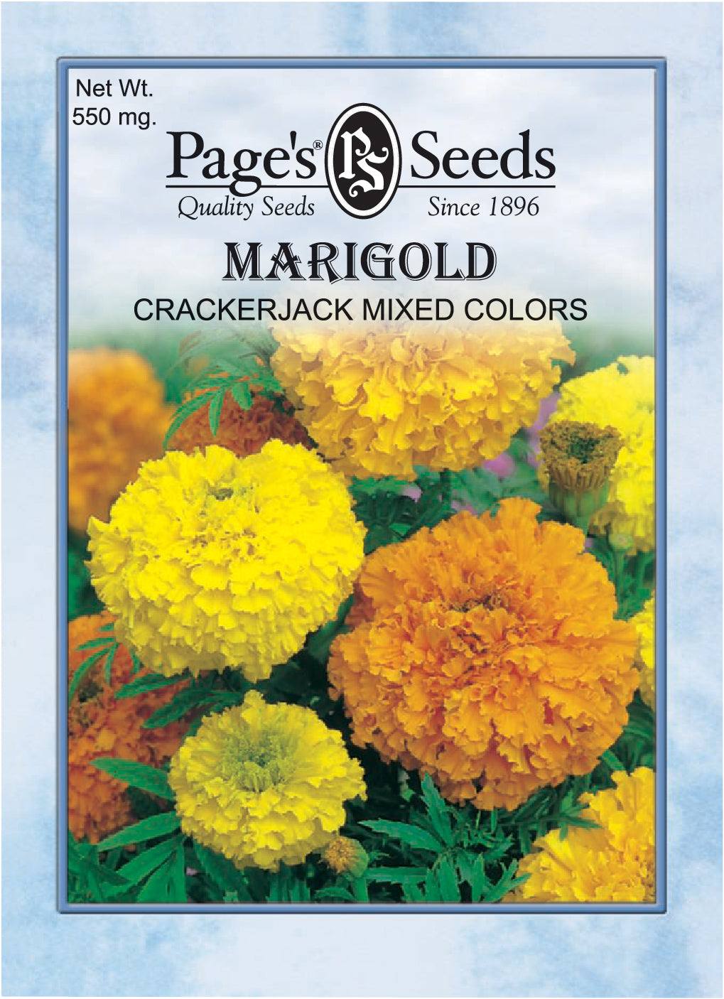 Marigold, Crackerjack Mixed Colors Seeds - 1 Packet