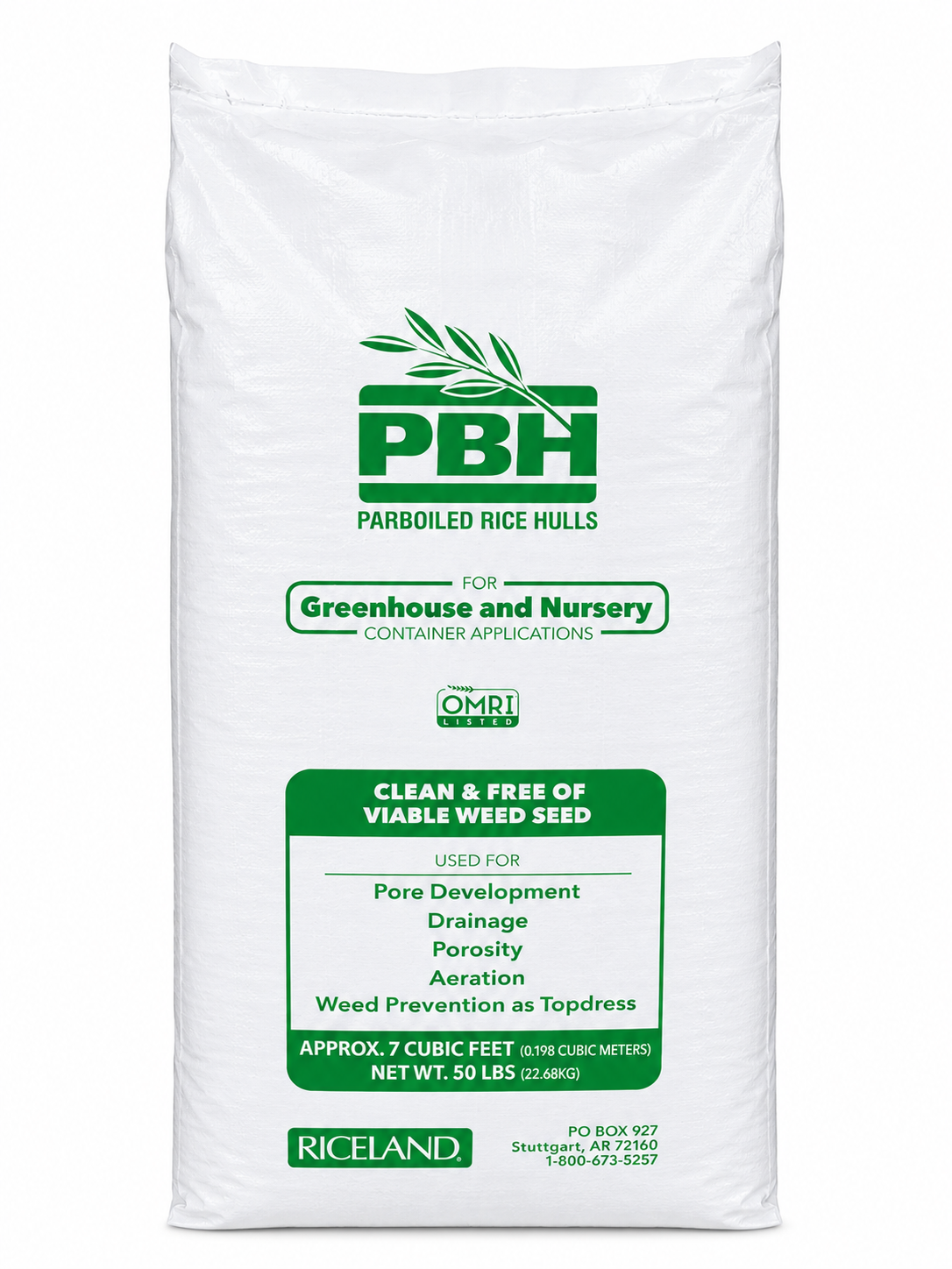 PBH Parboiled Rice [HULLS] Mulch OMRI Listed - 50 Lbs. (NOT RICE SEEDS) - Seed World