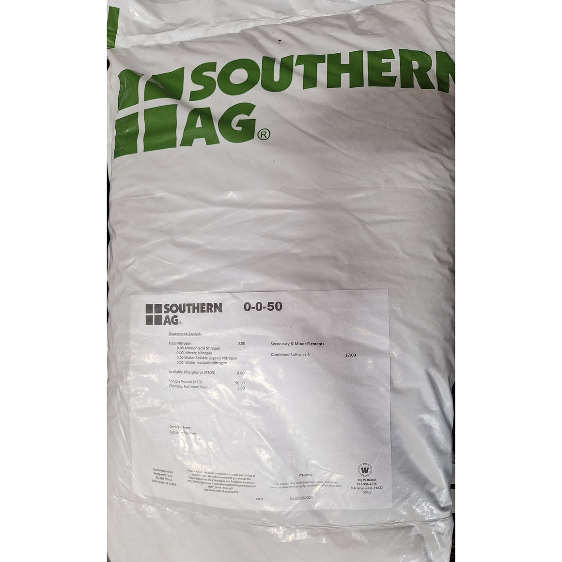 Sulfate of Potash 0-0-50 Water Soluble Fertilizer - 50 Lbs. - Seed World