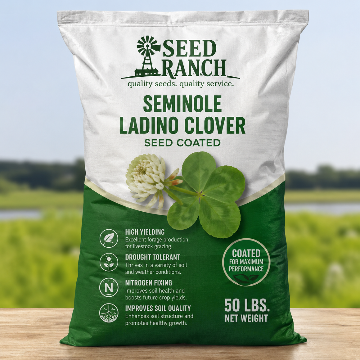 Seminole Ladino Clover Seed Coated - Seed World