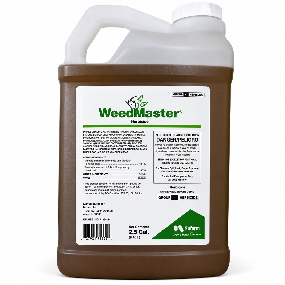 WeedMaster Dicamba + 2,4-D Herbicide - 2.5 Gallons