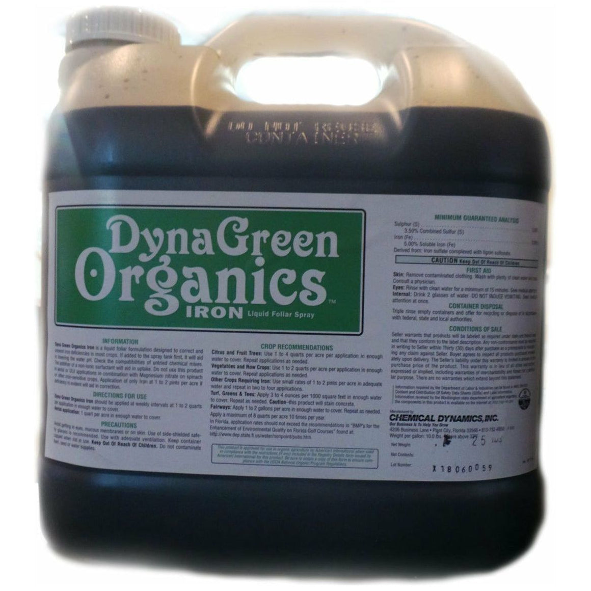 DynaGreen Organics Iron Liquid Foliar Spray - 2.5 Gal - Seed World