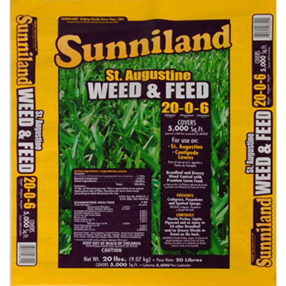 Sunniland St. Augustine Grass 20-0-6 Weed & Feed Fertilizer - 20 Lbs. - Seed World