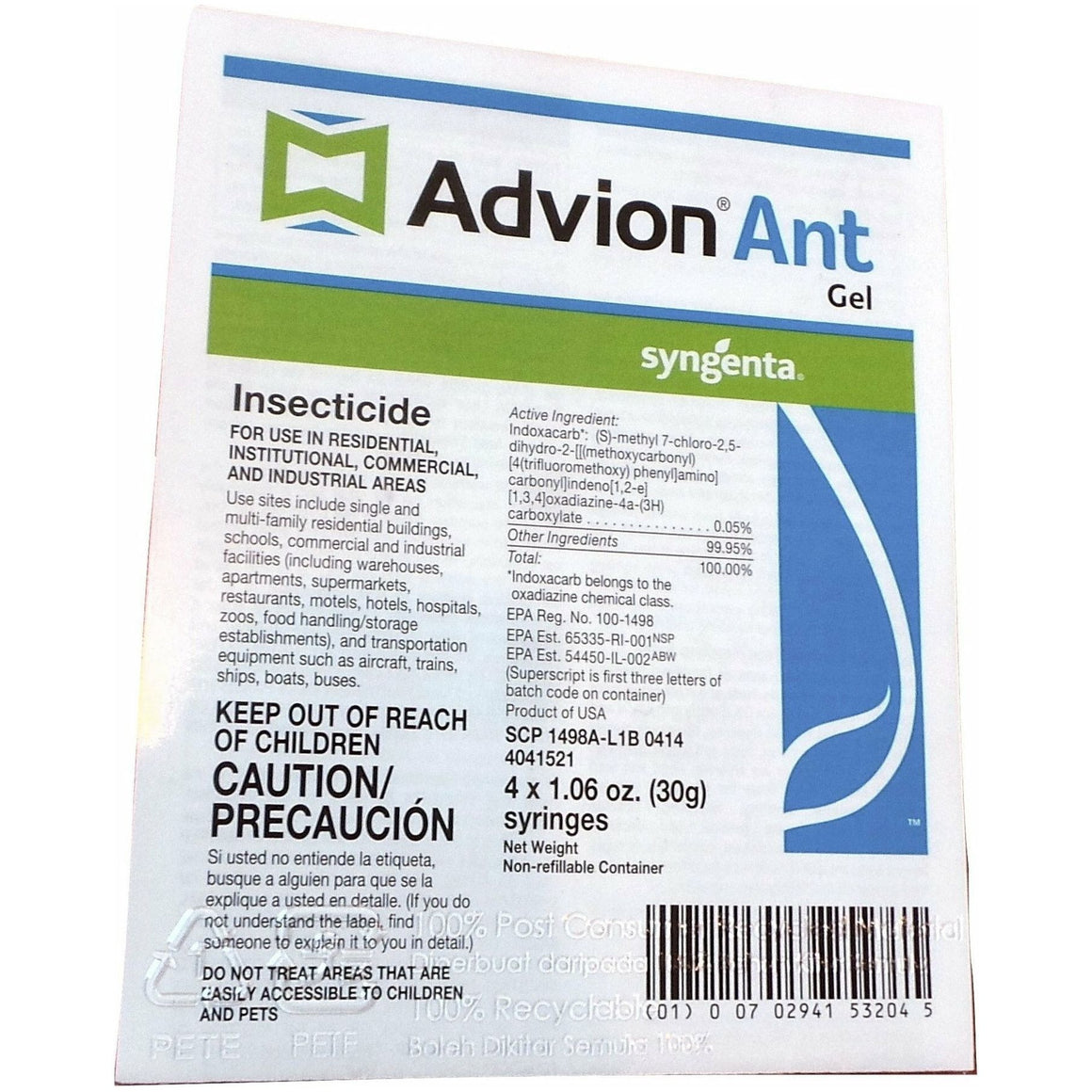Advion Ant Gel Bait Insecticide - 4 x 1.06 Oz. Syringes - Seed World