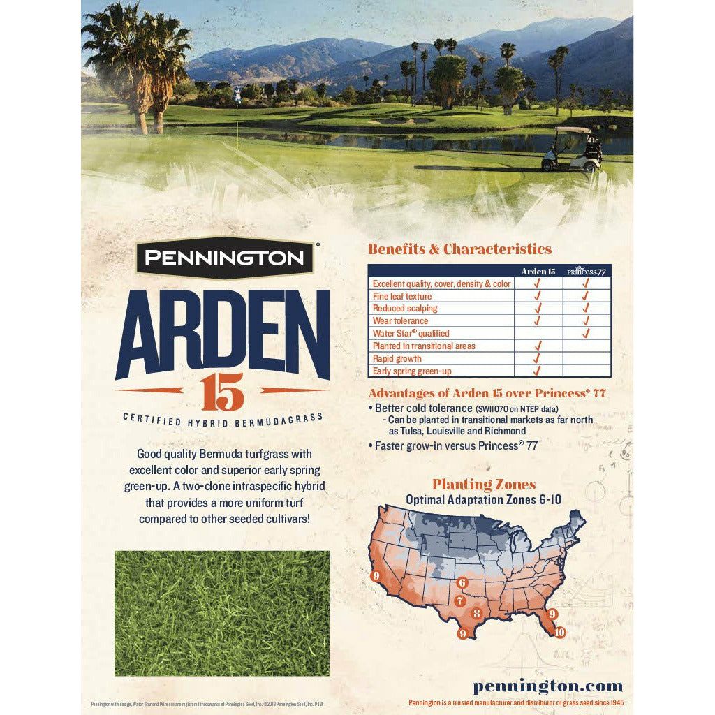 Arden 15 Bermuda Grass Seed - Certified - Seed World