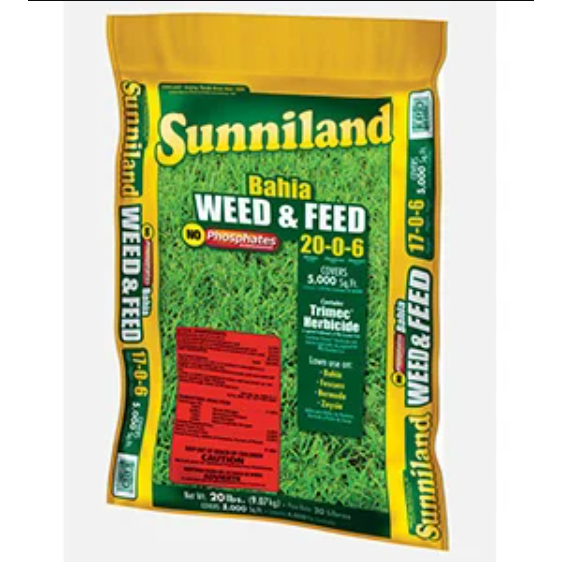 Sunniland Bahia Weed & Feed 20-0-6 -Fertilizer 20 Lb - Seed World