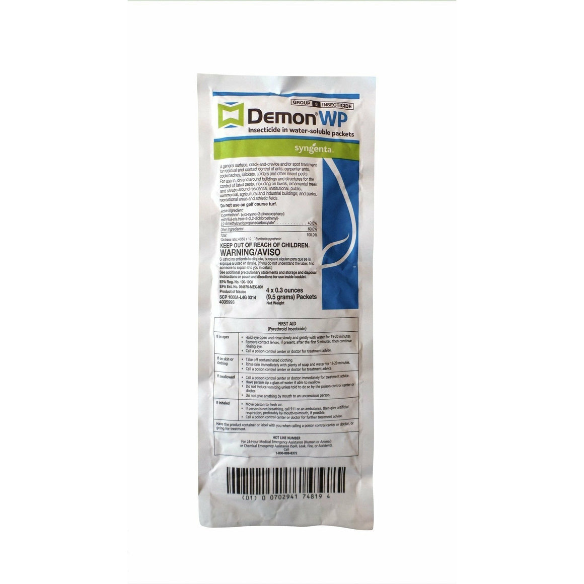 Demon WP Insecticide - 4 x 0.3 Oz. Packets - Seed World