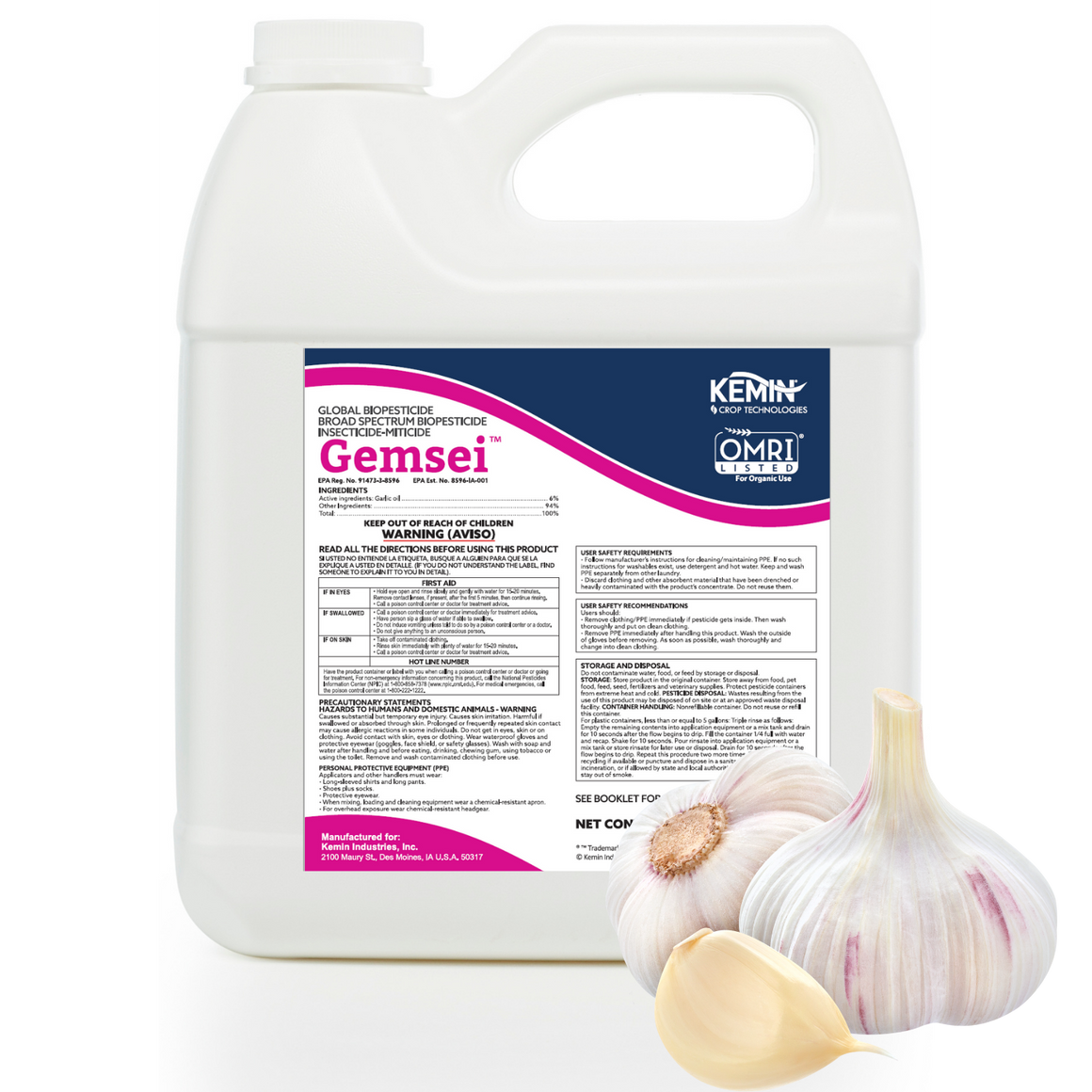 Gemsei Garlic Insecticide - 2.5 Gallon - Seed World