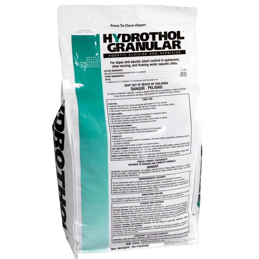 aquatic herbicide pellets Hydrothol Lake Herbicide Granular 20 pounds by Lake Restoration