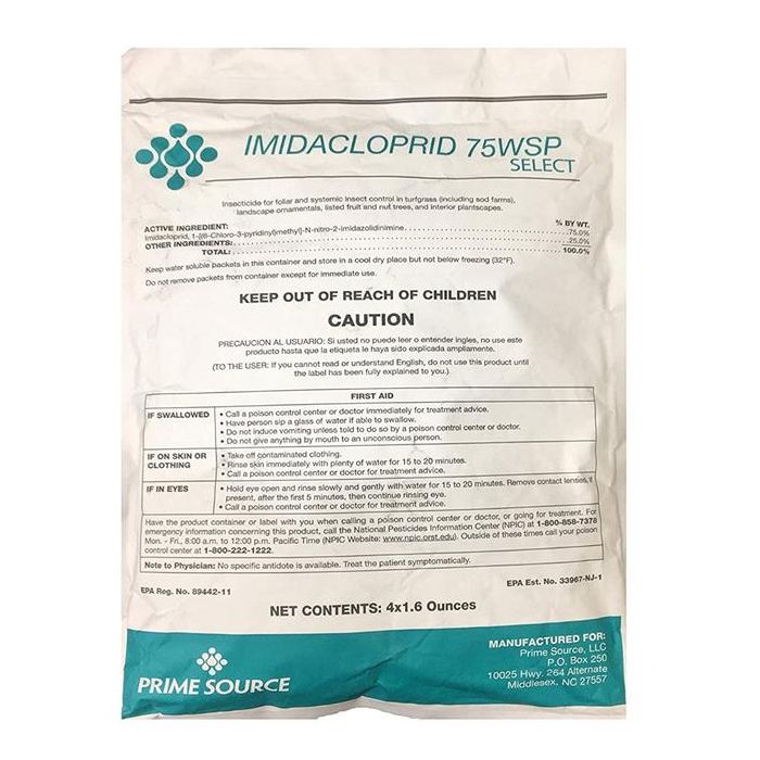 Imidacloprid 75 WSP Insecticide - 4 x 1.6 Oz. Packets - Seed World