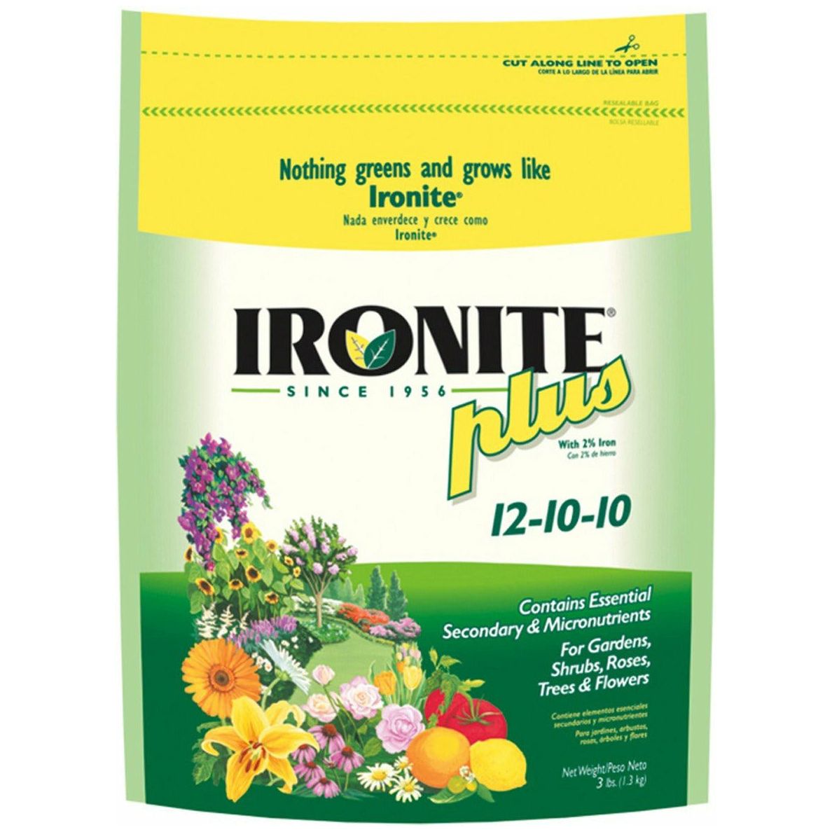plant fertilizer with iron Ironite Plus Shrubs, Trees Plant Food Bag Granular 12-10-10 3lb