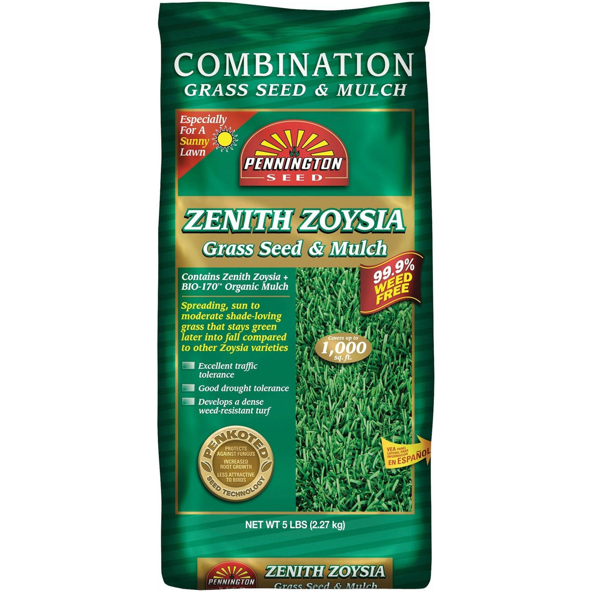 Pennington Zenith Zoysia Grass Seed & Mulch - 5 lbs.